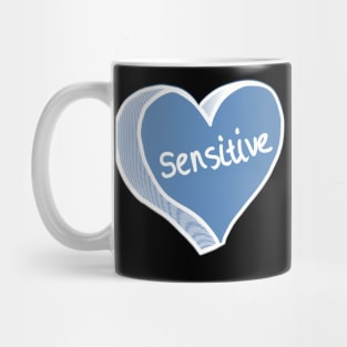 Sensitive Blue Love Heart Mug